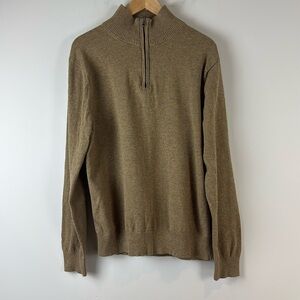J. Crew 1/4 Zip Sweater Brown Size Large